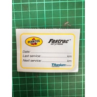 PENZOIL MILEAGE STICKER SERVICE REMINDER