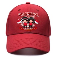 MERAH Boys and girls hats, red and white hats, August 17th hats