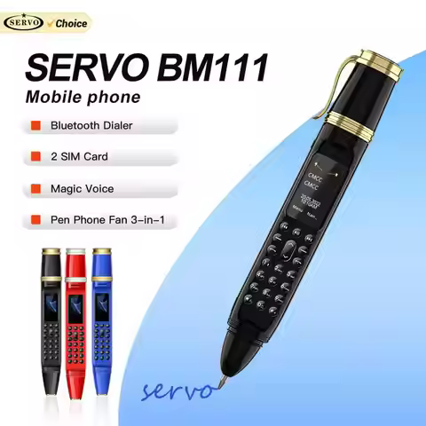 SERVO BM111 Pen Style Mobile Phone 2 SIM Standby Magic Voice Bluetooth Dialer Rear Camera FM Radio 2