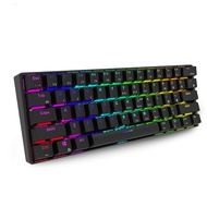 FIREWOLF Bluetooth wireless and Wired Dual Mode Mechanical Hot swappable Gaming Keyboard 61keys RGB 