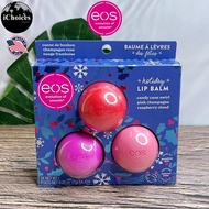 eos _ Holiday Lip Balm Collection 3 Count (7g) Each ลิปบาล์ม ลิปไข่ ลิปบำรุงริมฝีปาก กลิ่นหอมหวานละม