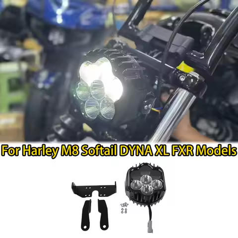 LED Motorcycle Headlight High/Low Beam DRL Daytime Running Light For Harley M8 Softail DYNA XL FXR M