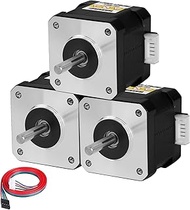 3Pack Nema 17 Stepper Motor 1.8‌°‌ 2 Phase High Torque 0.47Nm(66.56oz·in) Bipolar 42x38mm 1.7A 1.7Ω 