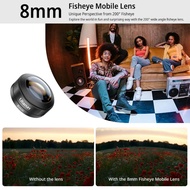 Ulanzi CL-004 Fisheye Lens 8mm เลนส์กว้างมือถือ มุมกว้าง 200 องศา พร้อมคลิปหนีบ กระเป๋าใส่เลนส์