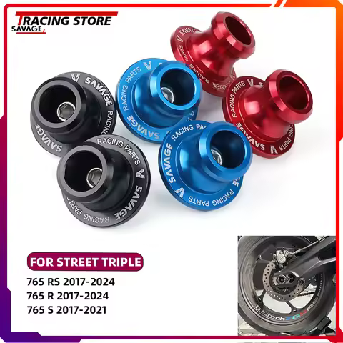 2024 Motoryclle M8 Swingarm Spools Sliders For Street Triple 765RS 765R 765S Rear Stand Bolt Screw 7