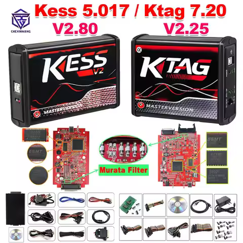 Kess Ktag Ecu programmer Kess V2 V5.017 Online 2.80 EU Red KTAG 7.020 2.25 ECU Chip Tuning Unlimited
