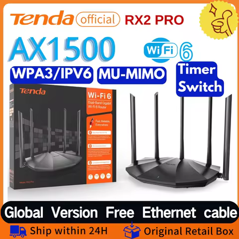 Tenda WIFI 6 Gigabit Router AX1500 RX2 Pro 1500mbps Dual-Band Wireless Repeater 2.4G&5Ghz AX1500 Ten
