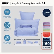KUN AirySoft plain Color-Dreamy Aesthetic 01 Pillowcase/ Bolster case/ Fitted Bedsheet/ Quilt Cover 