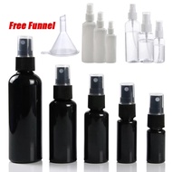 Free Funnel 10ML 20ML 30/50/100 ML Portable Refillable Spray Bottles Empty Black White Plastic Cosmetic Spray Containers