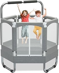 Trampoline for Kids with Net-4.6 5.5 7FT Indoor Outdoor Toddler Trampoline with Safety Enclosure, To