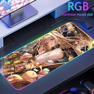 Popular A_azur L_lane RGB Gaming Mouse Pad Pc Setup Accessories HD Anime Girls Desk Mat Large Colorf