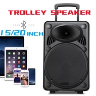 15 20 inch Trolley Speaker Karaoke System Portable Bluetooth Wireless Speakers Subwoofer Bass Outdoor Indoor Stage 拉杆音响