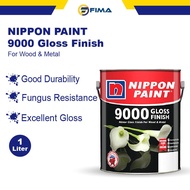 NIPPON PAINT 9000 Gloss Finish 1 Litre Exterior Interior Wood And Metal Fungus Resistance Cat Luar R