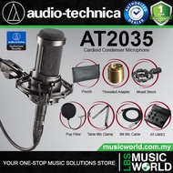 Audio Technica AT2035 Cardioid Condenser Microphone with Mic Clamp , Pop Filter & Cable (AT 2035)