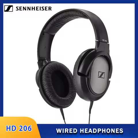 Sennheiser HD 206 3.5mm Wired Headphones Deep Bass Stereo Noise Isolating earphones Sports Gaming Ea