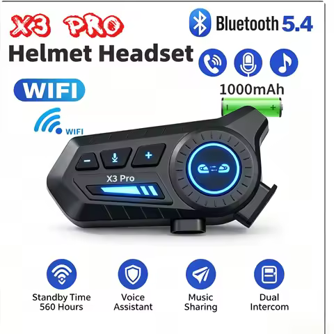 X3/X3PRO Intercom Bluetooth 5.4 Helmet Headset Wireless Hands-free Call Motorcycle Waterproof Earpho