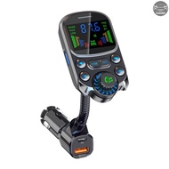 Car BT MP3 Player FM Transmitter PD+QC3.0 Car Charge Adapter with 2 Inch OLED Screen Support Hands-F