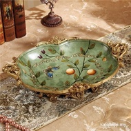 European-Style Retro Large Fruit Plate Home Desktop Living Room Coffee Table Fruit Plate Decoration 