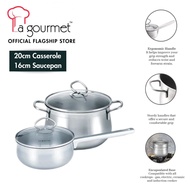 La gourmet Classic 2pc Mini Stainless Steel Petite Set (20cm Casserole, 16cm Saucepan)