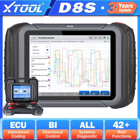 XTOOL D8S V2.0 All System Diagnostic Tools Automotive Scanner ECU Coding Bidirectional Key Programmi