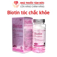Viên uống Biotin bổ sung Vitamin B5 giúp tóc chắc khỏe giảm gãy rụng tóc bảo vệ da tóc - Chai 60 viê