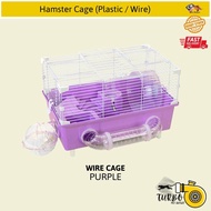Sangkar Hamster Mewah / Luxury Hamster Cage with External Bathroom & Running Wheel - (Plastic / Wire