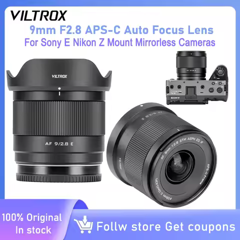 VILTROX 9mm F2.8 Air AF Lens APS-C Camera Lens for Sony E A6400 A6600 ZV-E10 Fujifilm XF Nikon Z Z50