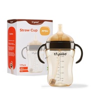 Thyseed PPSU Weighted Straw Cup with Handles Toddlers Transition Bottles to Sippy Cups No Spill Lear