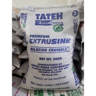 ✙☈Tateh Aquafeeds Premium Extrusink 1Kg Tilapia Koi Hito Milkfish Bangus Crumble Sinking Feeds