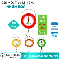 Cân treo móc đồng hồ kim cơ học 5kg Nhơn Hòa chính hãng khoá xác chuẩn 1kg 2kg kí lò xo mini bỏ túi 