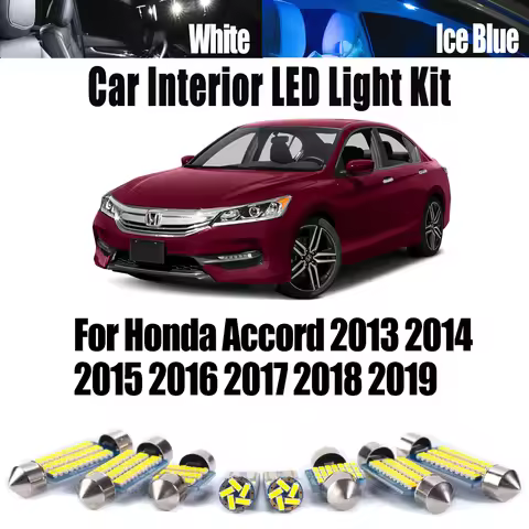 12Pcs Canbus For Honda Accord 2013-2015 2016 2017 2018 2019 LED Interior Courtesy Vanity Mirror Ligh