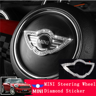 BMW MINI Car Steering Wheel Logo Diamond Emblem Decoration Stickers Car Accessories for F56 R55 F55