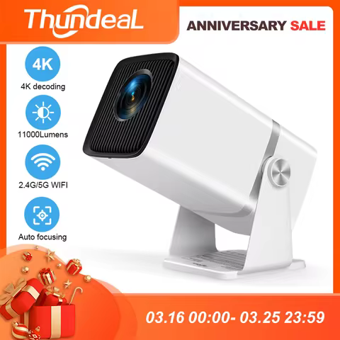 ThundeaL 4K Full HD Projector FHD TD80W Android WiFi 3D Home Theater TD80 Portable Beam Projector Me