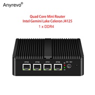 Quad Core Mini Router Intel Gemini J4125 Soft Router 1 DDR4 4x intel i225 2.5G LANs  for pfSense OPN