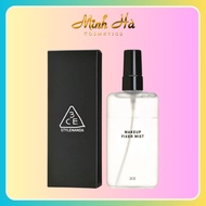 3ce Makeup Fixer Mist without shimmer 100ml effectively moisturizes and keeps Makeup
