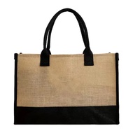 Tas tangan Linen Tote Bags Canvas Portable Beach Bag Jute Bag Shopping Fashion Handbag Printing Holi