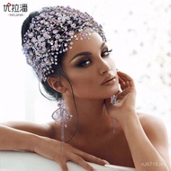 Hair Piece Rhinestone Wide Headband Headband Foreign Trade Color Diamond Luxury Wedding Headband HP 