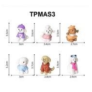 TPMAS 3 - Cute Dog Figurine Cake Decoration Miniature Cake Topper Table Decoration