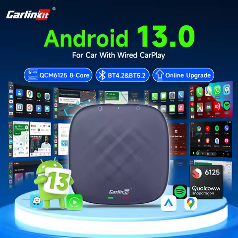 Android 13 CarlinKit Android Auto Wireless CarPlay AI TV Box QCM6125 SM6225 8-Core Split Screen 64G 