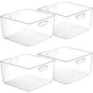 Vtopmart 4 Pack Extra Large Clear Storage Bins, 13x13 Cube Organizer