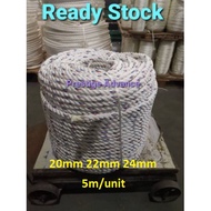 [5 meter] PP rope 20mm 22mm 24mm PP Rope / Tali PP Kuatity Baik Polypropylene Rope / Nylon Rope / Tali / 5m per unit