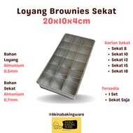Brownie Divider Pan Size 20x10 Height 4cm 20x10x4 Aluminum Holes 8 10 12 15 18 Non-Stick