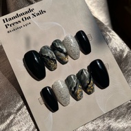 Enzzy Nails | Marble nails | Custom nails | Black nails