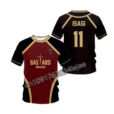 Jersey Futsal Football Motif VL Replika Blue Lock Anime Bastard Munchen Summer Custom Men Women Chil