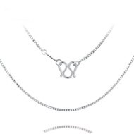 Bungee Hot Sale Melon Seed Chain Platinum Real Gold White Gold Box Chain Necklace Women's Collarbone