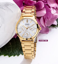 นาฬิกา Casio รุ่น LTP-V300G-7A นาฬิกาสำหรับผู้หญิง สายแสตนเลส หน้าปัดขาว - ของแท้ 100% ประกันสินค้า 1 ปี