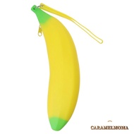 CARAMELOMA Banana Zero Wallet, Banana Shape 2.36*7.87 Inch Silicone Pen Bag, Multipurpose Silicone Y