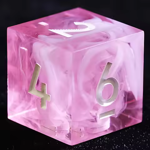 9 Polyhedral Resin Dice D&D Set Pink Cloud