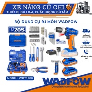 WADFOW WDT1B90 90-piece multi-tool set, with 20V battery drill, 2 batteries & Cu Chi Forklift charge