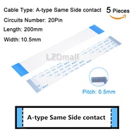 5pcs FPC Ribbon Flexible Flat Cable Pitch 0.5mm Length 200mm A-type Same Side Contact 4P 5P 6P 7P 8P